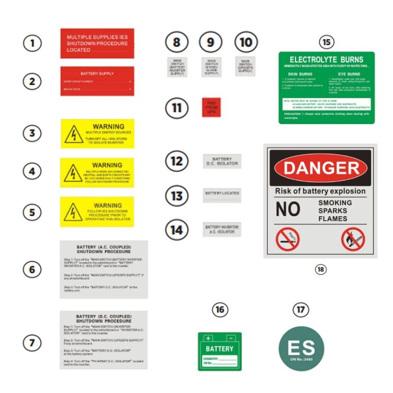 Battery warning label