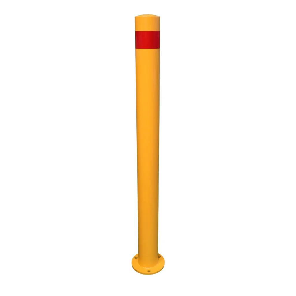 Yellow Steel Pipe Safety Bollard- D76×H90×T2