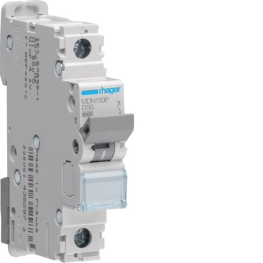 AC Circuit Breaker 1 Pole, 50A (Hager)