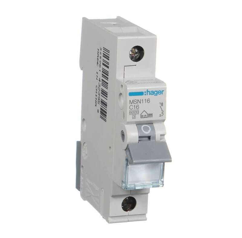 AC Circuit Breaker 1 Pole, 16A (Hager)