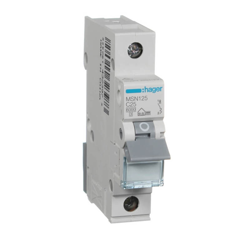 AC Circuit Breaker 1 Pole, 25A (Hager)