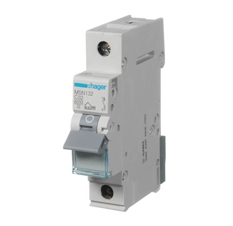 AC Circuit Breaker 1 Pole, 32A (Hager)
