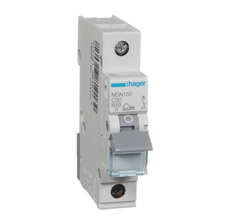 AC Circuit Breaker 1 Pole, 63A (Hager)